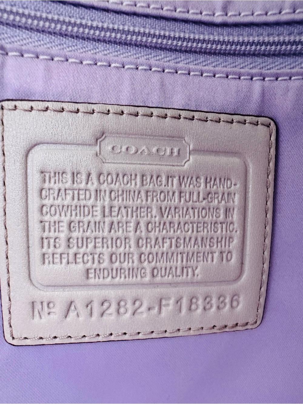 Coach Leather Tote in Light Beige with Signature Circle - Picture 14 of 14